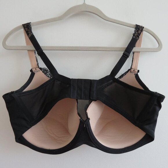 CURVY COUTURE Tulip Lace Push Up Balconette Bra in Black - Size 34G - Picture 10 of 13